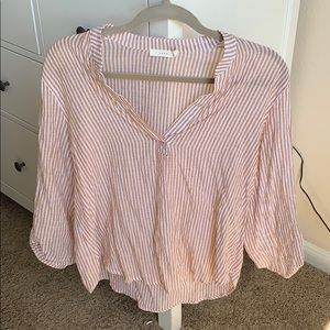 Lush Long Sleeve V-neck Blouse - Size M